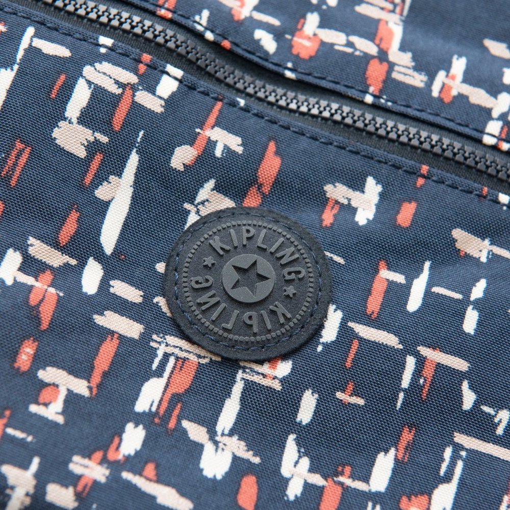 Kipling Keiko Crossbody Purse Mini City Lights Print Lightweight Bag Blue White - Picture 2 of 9